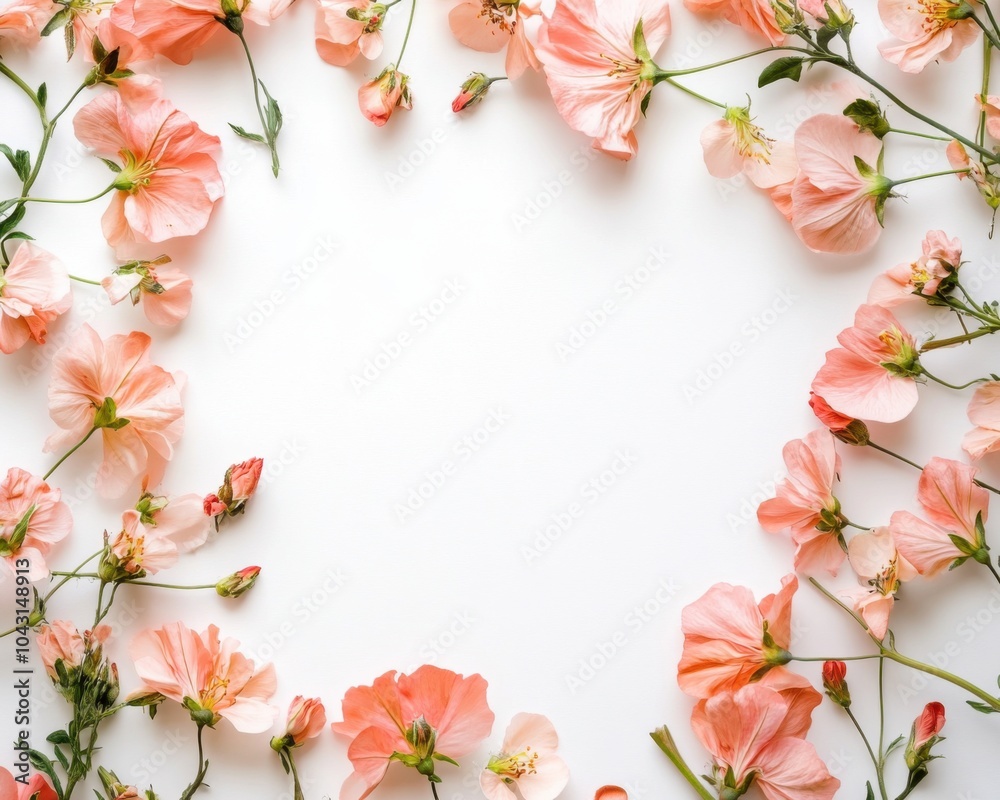 Frame of spring flowers on white background Frame of spring flowers on white background