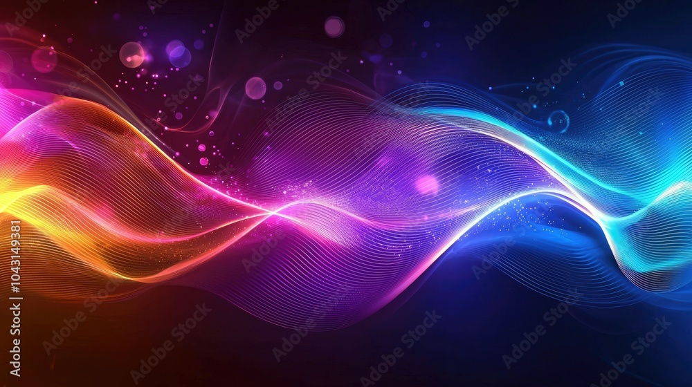 Obraz premium Vibrant waves of color a dynamic representation of electromagnetic standards