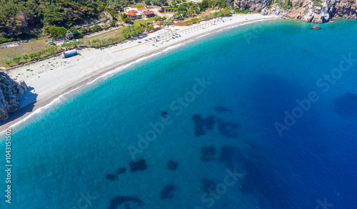 Best beaches of Samos island - Greece. Tsambou beach.