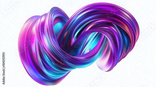 Futuristic colorful shape, 3d render photo