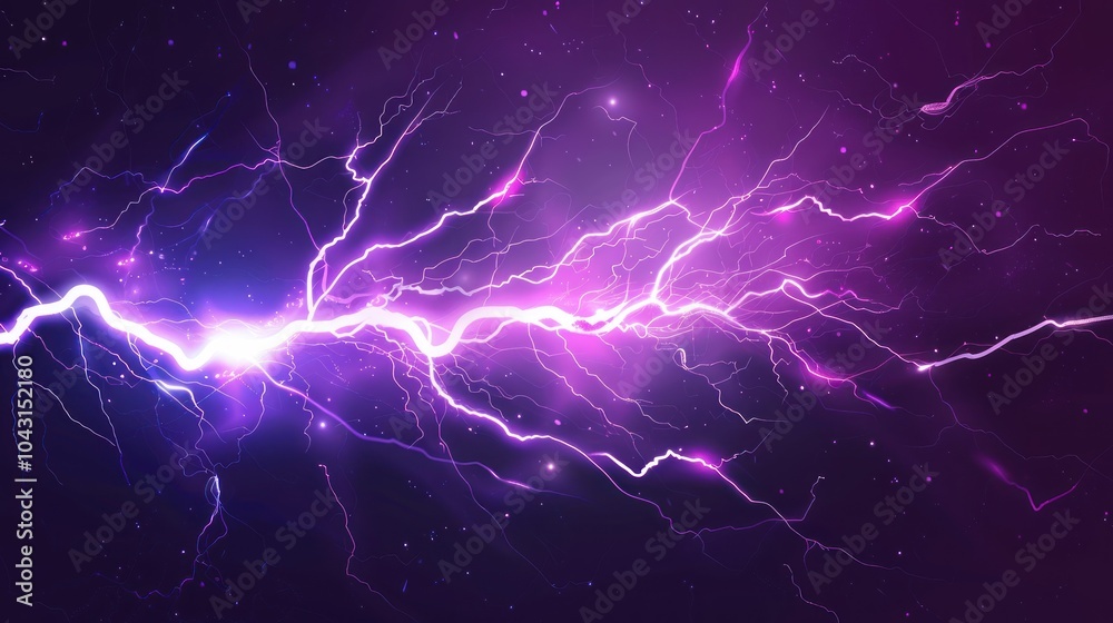 Abstract Lightning Bolt with Purple and White Colors Abstract Lightning Bolt with Purple and White Colors