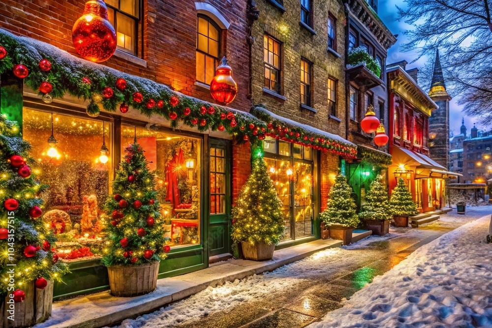 Obraz premium Captivating Christmas Coke Displays in Urban Settings for Festive Exploration Photography
