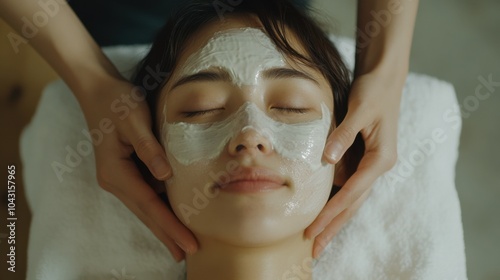 若返りのスキンケアとセルフケアの儀式のためのリラックスできるスパフェイシャルトリートメント