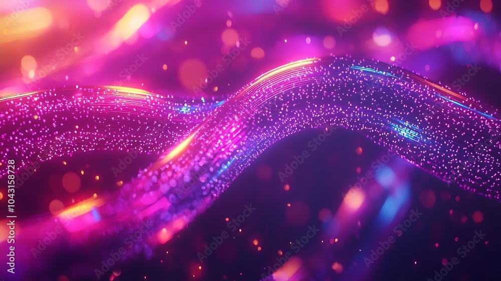 Glowing Fiber Optic Cables in Abstract Design Glowing Fiber Optic Cables in Abstract Design