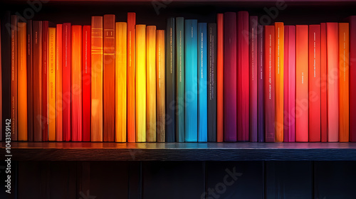 Blurred bookshelf background.Bookshelf in Library with antique books. 3d rendering.