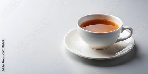 Earl Grey tea in white cup and saucer photo