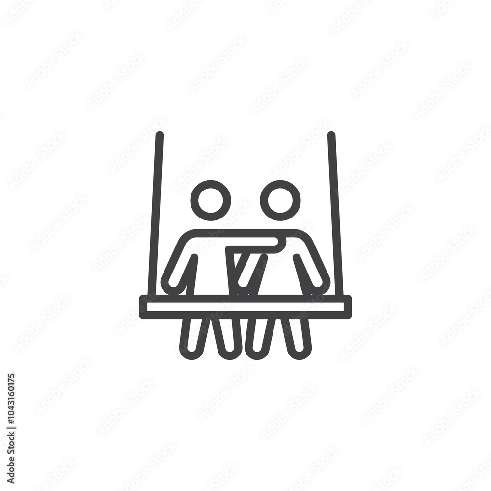 Couple on a Swing line icon Couple on a Swing line icon