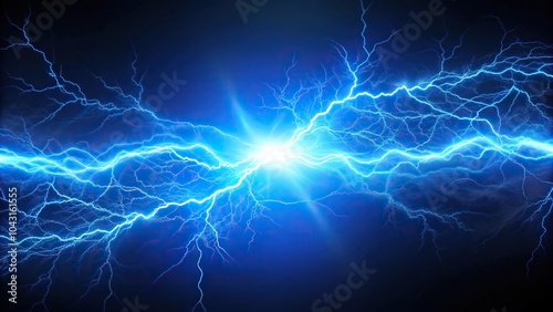 Electric blue bolt on abstract background