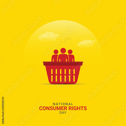 National Consumer Rights Day. Consumer Rights creative design for banner, poster, 3D Illustration. photo