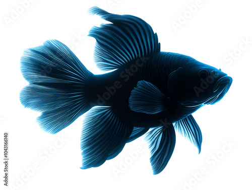 Fish silhouette, white isolate background photo