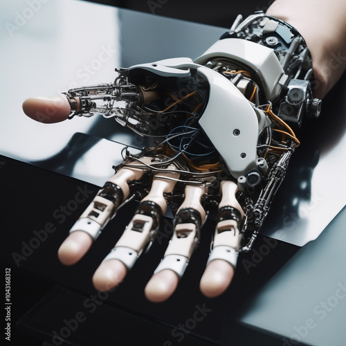 Artificial robotic prosthetic hand.