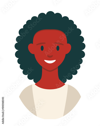 People avatar. Woman face isolated on white background. Cute vector illustration. Flat style