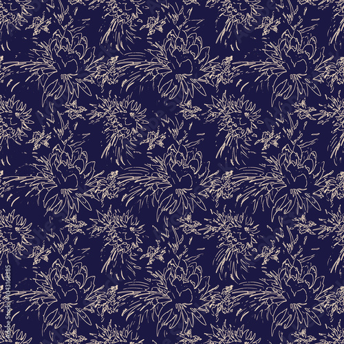 Wallpaper Mural seamless abstract pattern digital illustration wrapping paper with graphic chaotic oriental hand drown colorful elements watercolor paint snowflakes fabric design print winter style Torontodigital.ca