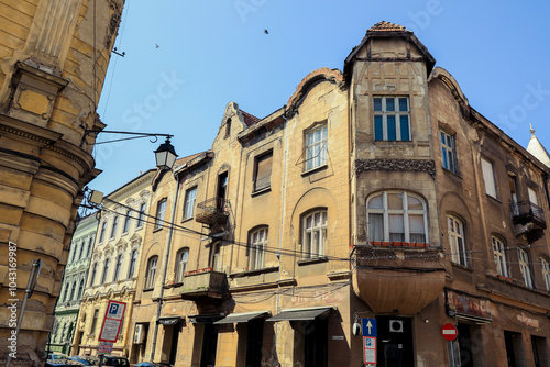 Historic architecture on a sunny day in Timisoara Romania showcasing old buildings and streets