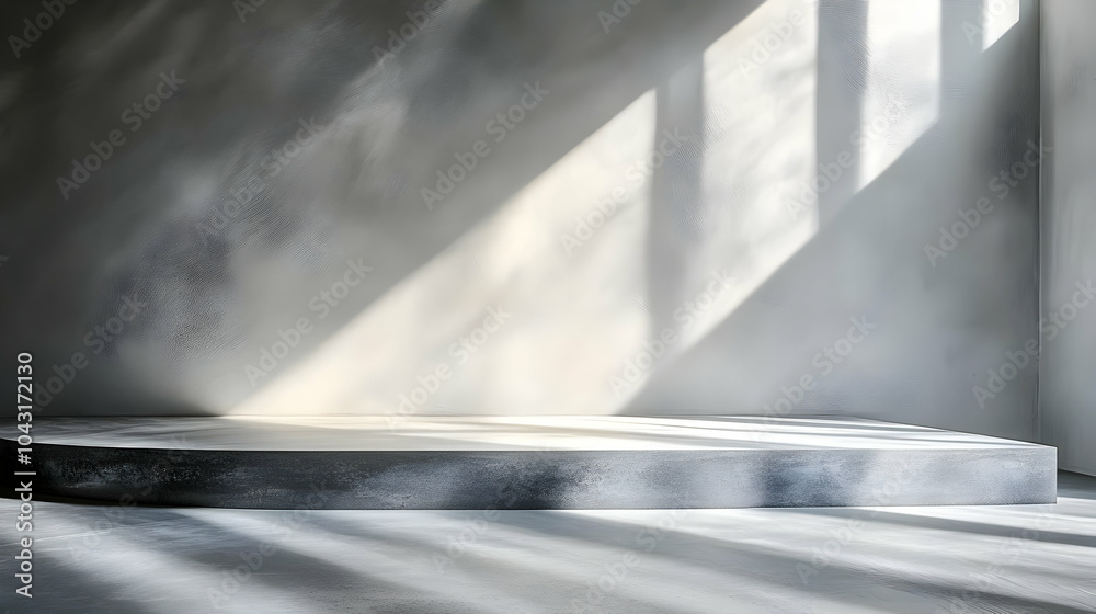 Concrete Platform With Sunbeams Illustration Concrete Platform With Sunbeams Illustration