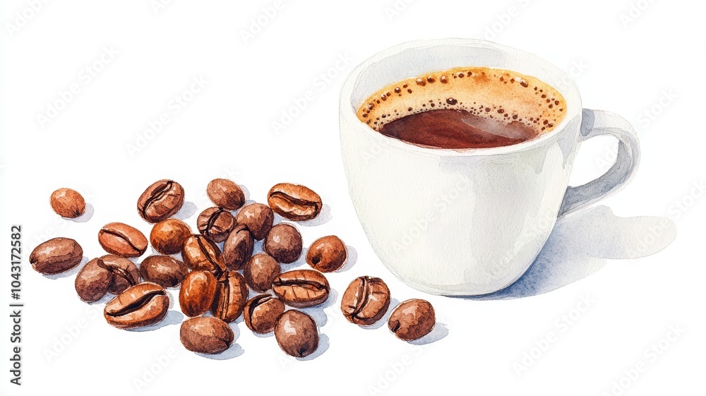 Artistic set of vector coffee beans and coffee cup drinks isolated on white background,hand-drawn vector,hot coffee drinks,cafe shop,modern flat design,Fashionable and cute coffee motif concept. Artistic set of vector coffee beans and coffee cup drinks isolated on white background,hand-drawn vector,hot coffee drinks,cafe shop,modern flat design,Fashionable and cute coffee motif concept.