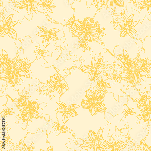 Wallpaper Mural seamless abstract pattern digital illustration wrapping paper with graphic chaotic oriental hand drown colorful elements watercolor paint snowflakes fabric design print winter style Torontodigital.ca