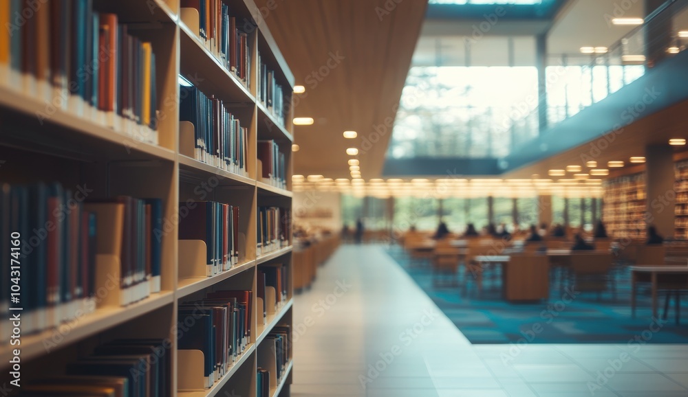 Bookshelf in Library.