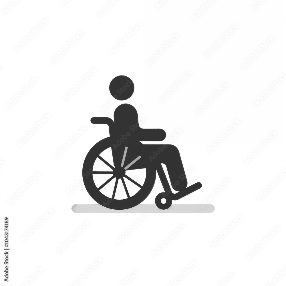 Fototapeta premium Black wheelchair symbol for accessibility on white background