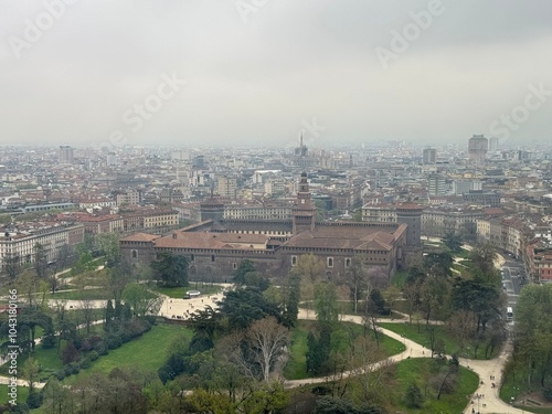 Milan - View of the Sforza Castle from the Branca Tower photo