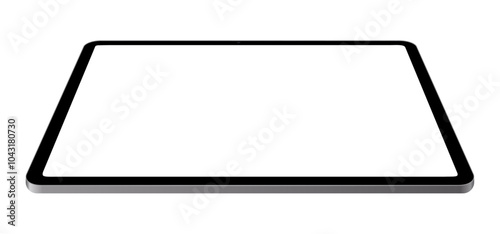 Tablet PC with blank screen on transparent background. Realistic vector illustration, for graphic and web design
