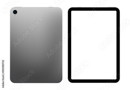 Tablet PC with blank screen on transparent background. Realistic vector illustration, for graphic and web design
