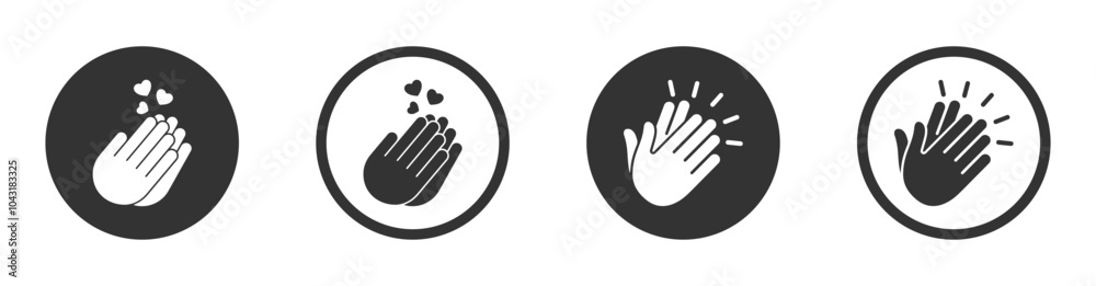 Set of hands clapping vector icon. Clap symbol. Victory gesture. Applause signs. Congratulations, celebration and success symbols Set of hands clapping vector icon. Clap symbol. Victory gesture. Applause signs. Congratulations, celebration and success symbols