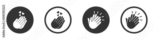 Set of hands clapping vector icon. Clap symbol. Victory gesture. Applause signs. Congratulations, celebration and success symbols