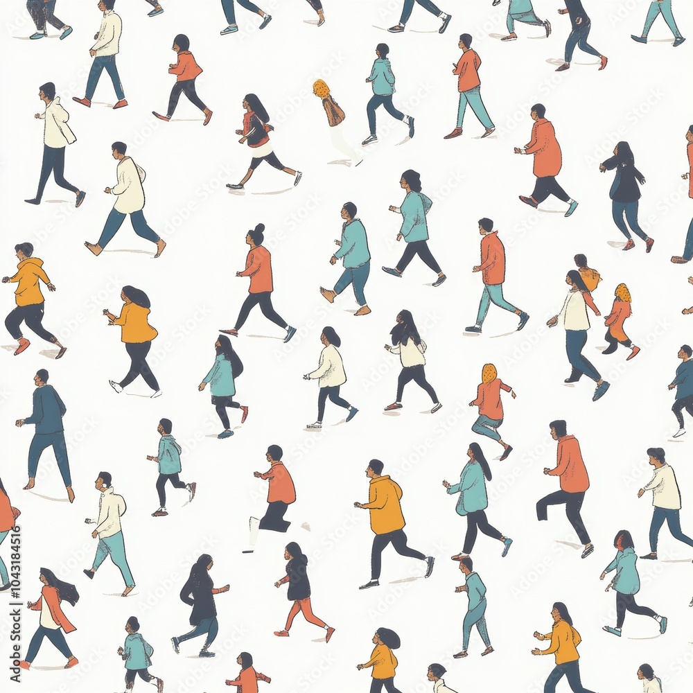 Walking Crowd Pattern. Walking Crowd Pattern.