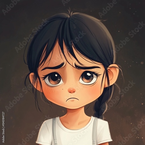 a cartoon chalta with a Sad expression photo