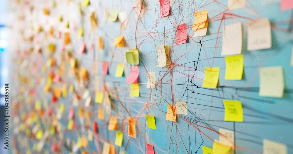 Dynamic Wall of Financial Notes: Connections and Variables Explained