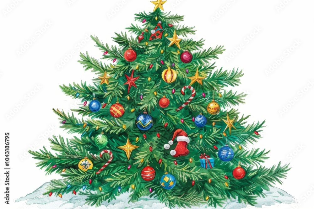 Close-Up of a Festive Christmas Tree Close-Up of a Festive Christmas Tree