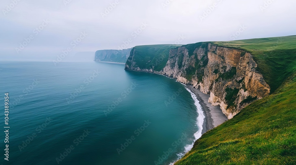 Rocky cliffside sheltering a serene coastal cove, gentle waves and peaceful atmosphere, hidden gem by the sea, cliffside cove, hidden peace Rocky cliffside sheltering a serene coastal cove, gentle waves and peaceful atmosphere, hidden gem by the sea, cliffside cove, hidden peace