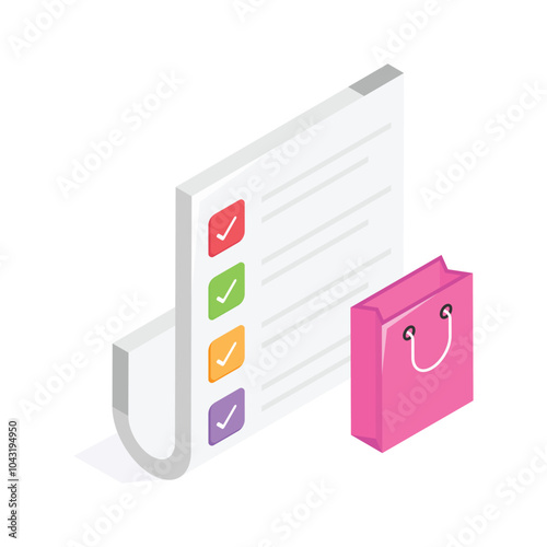 Have a look at this amazing icon of shopping checklist in modern style