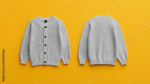 Gray Cardigan Sweater Mockup