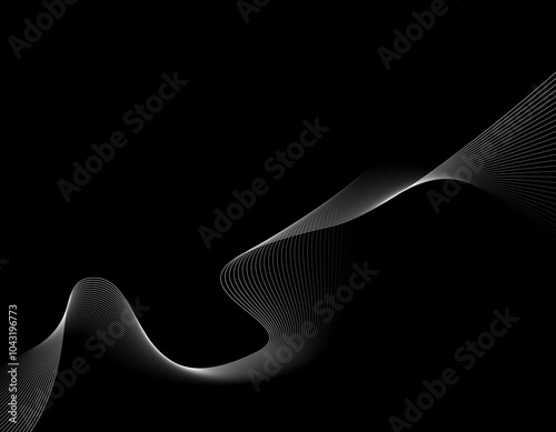 ウェーブ背景素材　テクノロジー　白