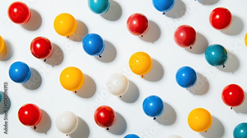 Colorful balloons on white background. Perfect for celebrating birthdays, parties, or any event.