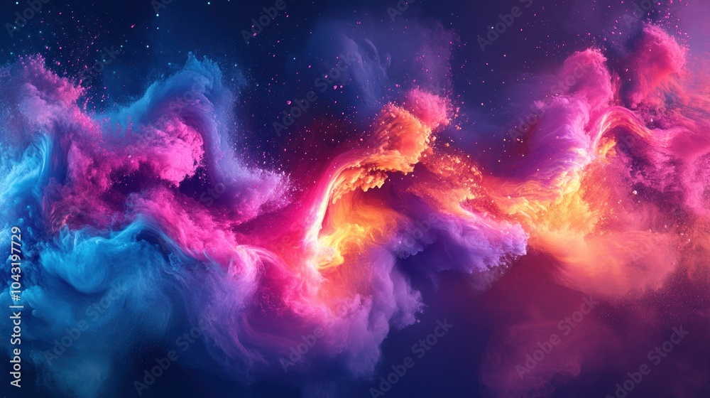 Bold neon colors splashing across the canvas with vivid pinks, purples, and blues in abstract waves Bold neon colors splashing across the canvas with vivid pinks, purples, and blues in abstract waves