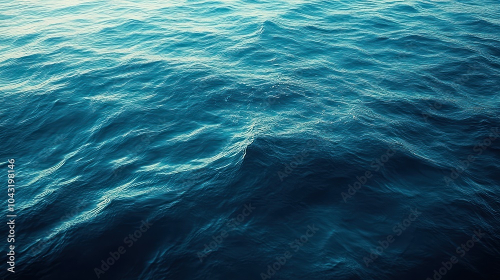 Gentle ocean blue waves with a calm and serene atmosphere Gentle ocean blue waves with a calm and serene atmosphere