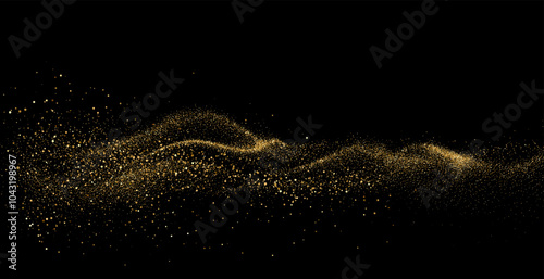 Abstract shiny gold glitter design element. For New Year, Merry Christmas greeting card design