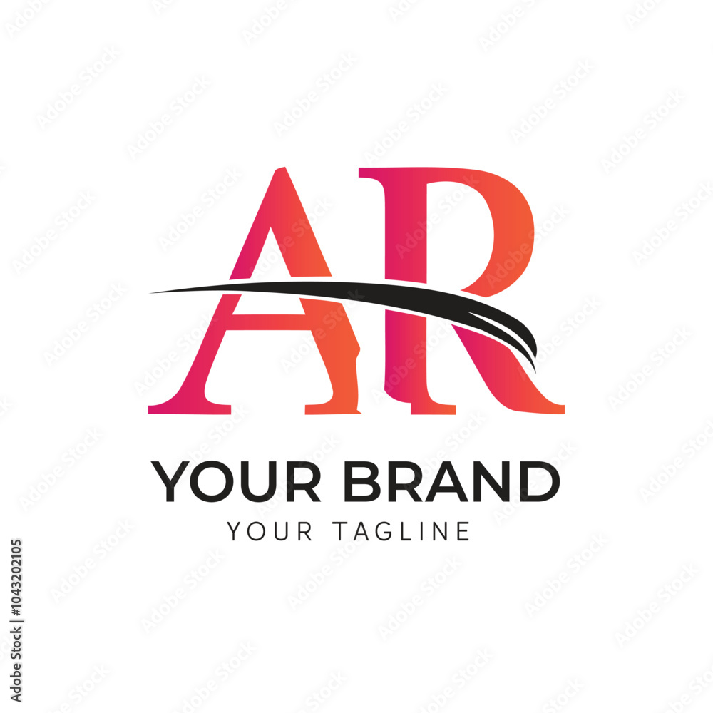 Fototapeta premium Letter AR abstract gradient logo design
