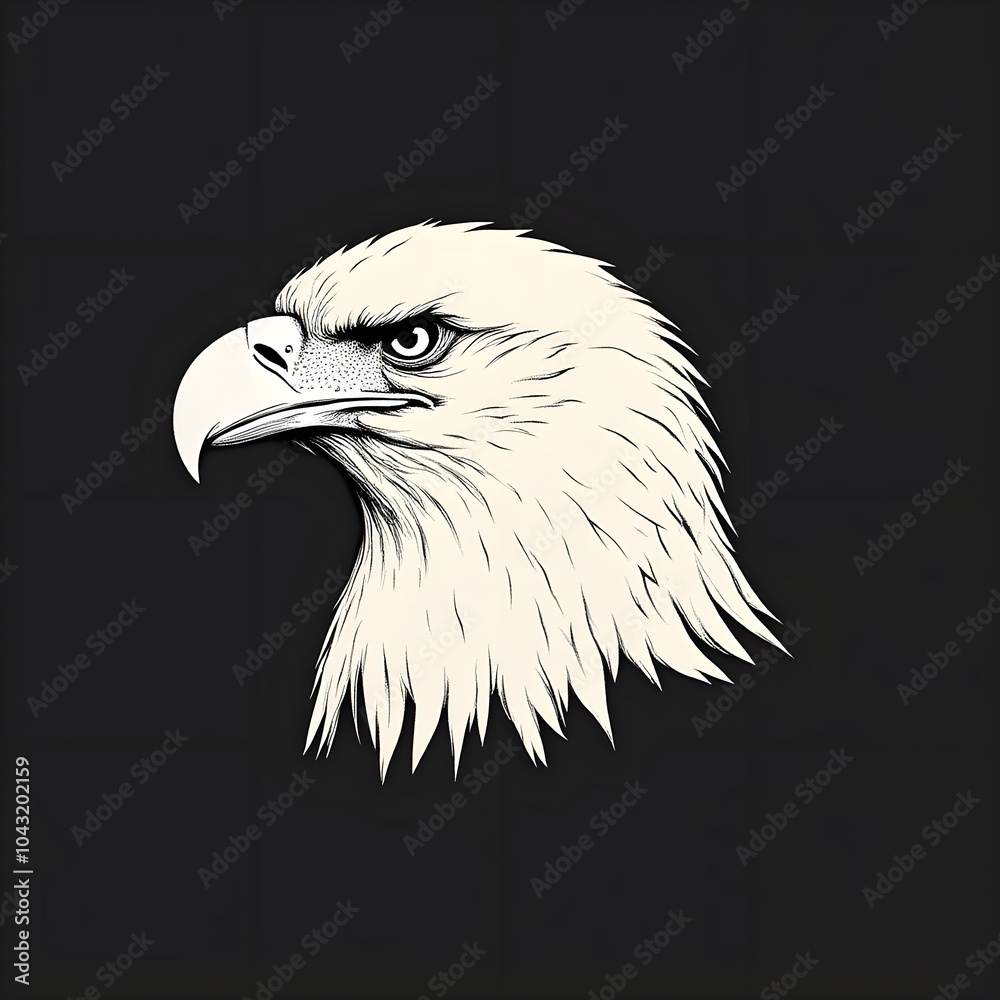 Obraz premium eagle head silhouette, sleek vector art logo featuring eagle silhouette