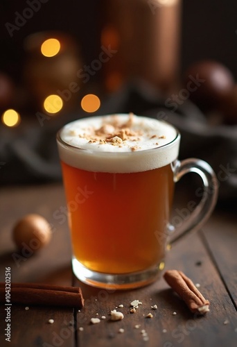 Professional food photography of a Festive Hot Buttered Rum