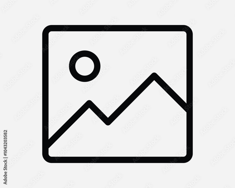 Image Gallery Pic Picture Imagery Film Landscape Mountain Sun Photo Album Card Postcard Media Square Icon Sign Line Outline Black White Vector Shape Image Gallery Pic Picture Imagery Film Landscape Mountain Sun Photo Album Card Postcard Media Square Icon Sign Line Outline Black White Vector Shape