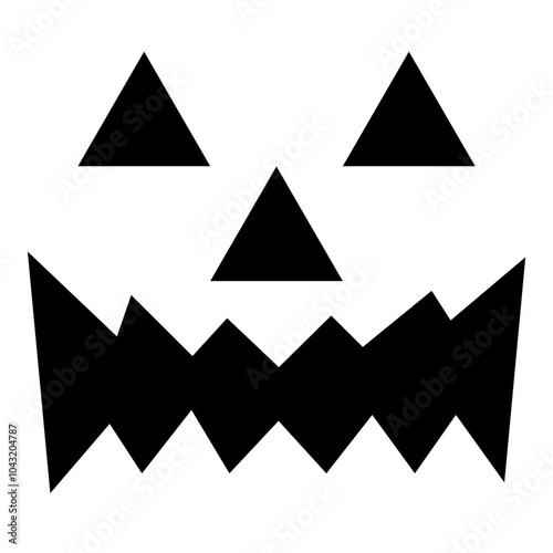 Jack O Lantern Halloween Scary Face Isolated On White