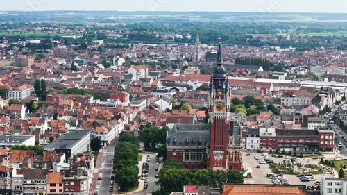 Wallpaper Mural Aerial view of the Town Hall (Mairie de Calais) in Calais, France Torontodigital.ca