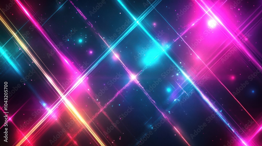 Abstract holographic light beams intersecting in vibrant shades of pink, blue, and green on a transparent background Abstract holographic light beams intersecting in vibrant shades of pink, blue, and green on a transparent background
