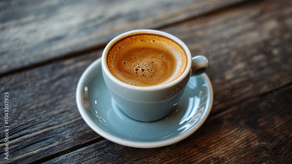Closeup Of A Cup Of Coffee On A Wooden Table Closeup Of A Cup Of Coffee On A Wooden Table