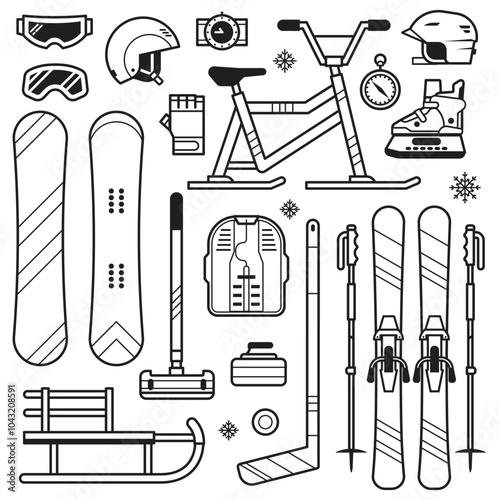 Obraz na płótnie Winter Sports and Activities Equipment Set w salonie