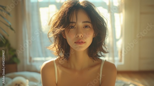 A serene morning glow envelops a contemplative woman in a cozy room filled with sunlight. Generative AI Free Download A serene morning glow envelops a contemplative woman in a cozy room filled with sunlight. Generative AI - GFXLoad